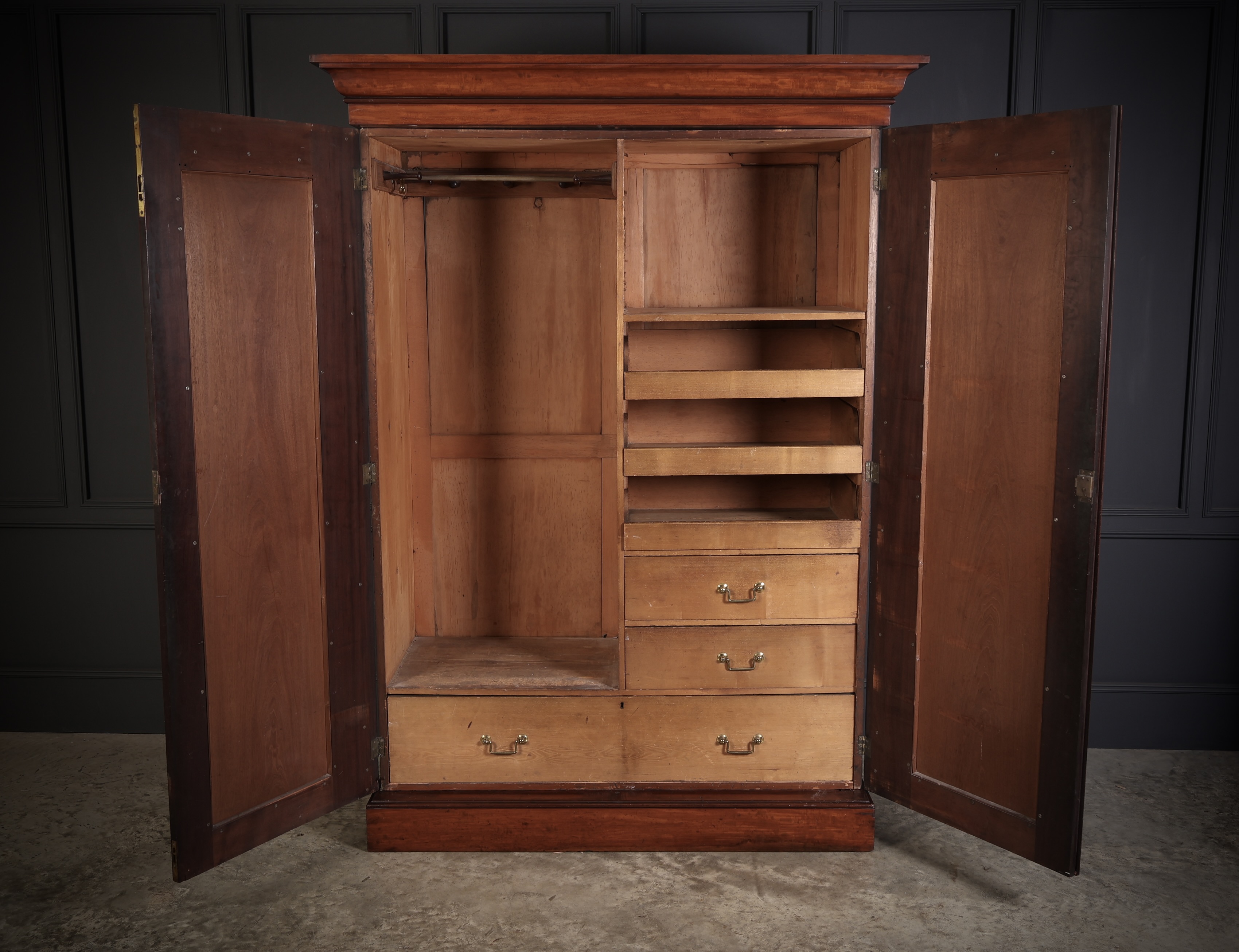 Victorian Mahogany Double Wardrobe - Image 8
